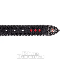 Blue Banana Studded Skull Belt (Red)