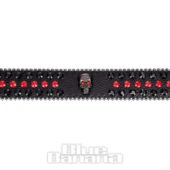 Blue Banana Studded Skull Belt (Red)