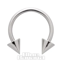Blue Banana Surgical Steel Cone Circular Barbell (Silver)