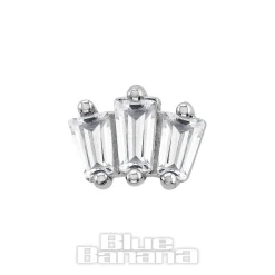 Blue Banana Surgical Steel Crown Threadless Top (Silver)