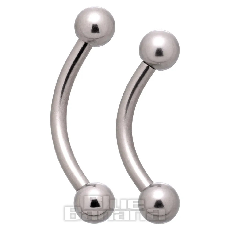 Blue Banana Surgical Steel Curved Barbell (Silver)