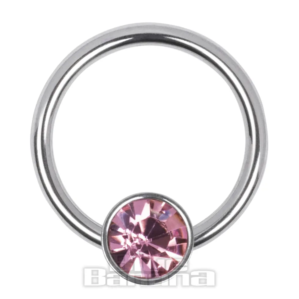 Blue Banana Surgical Steel Flat Jewelled BCR (Rose)