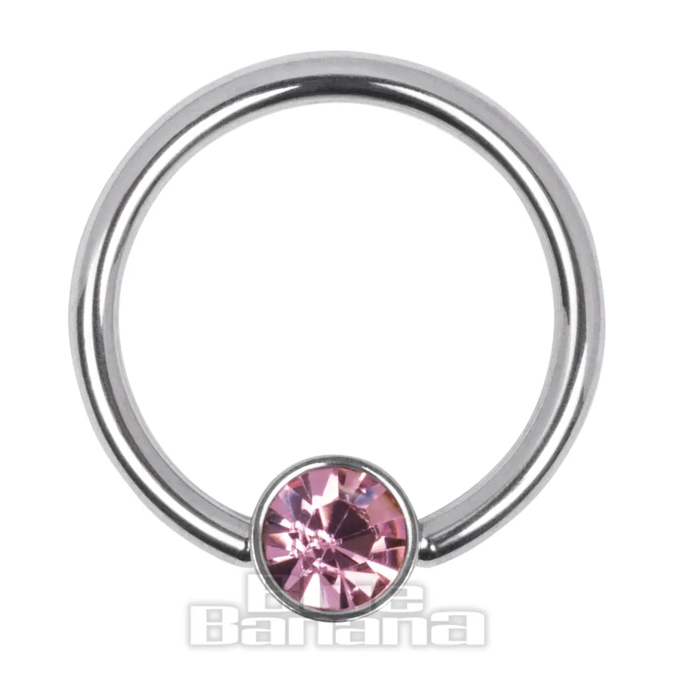 Blue Banana Surgical Steel Flat Jewelled BCR (Rose)