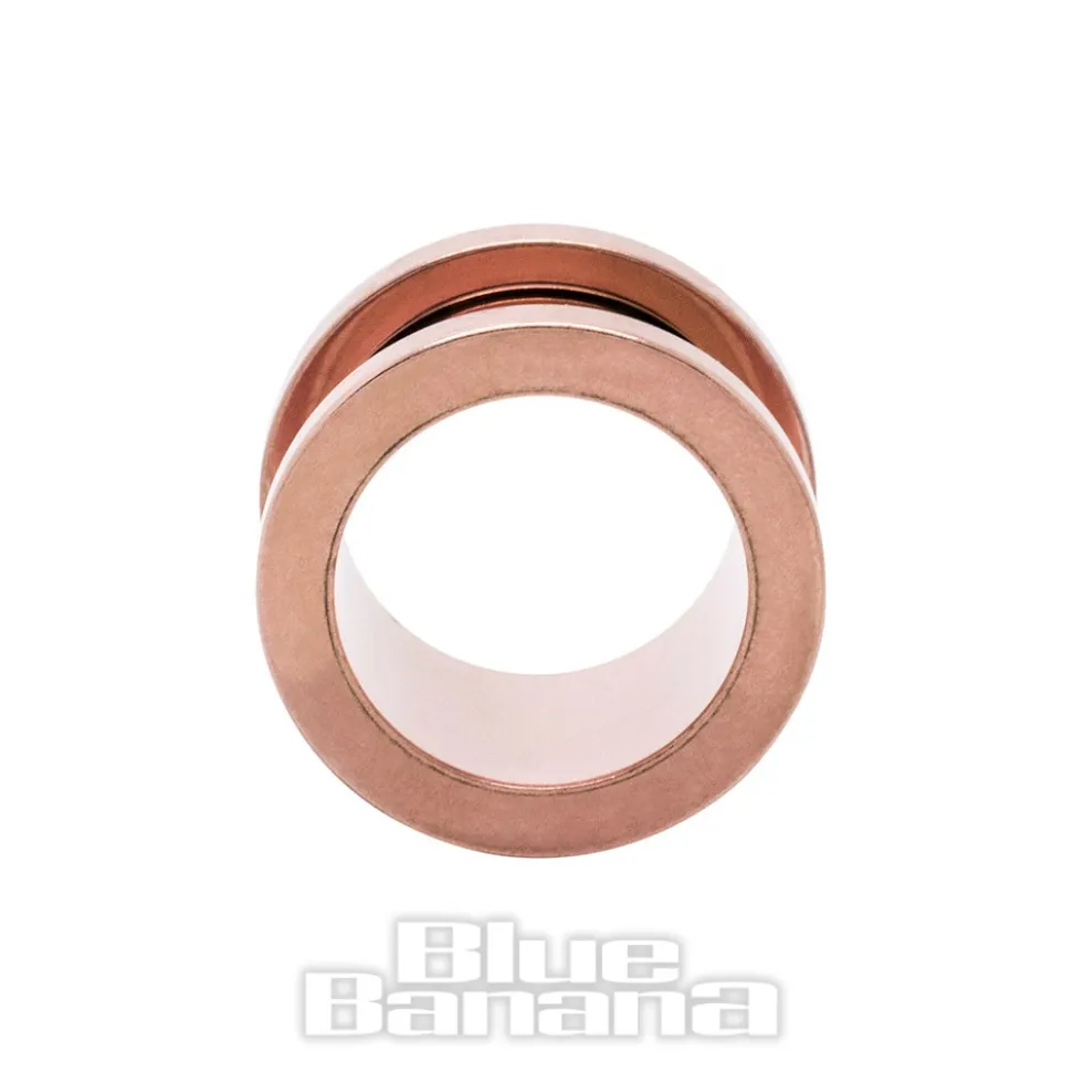 Blue Banana Surgical Steel Flesh Tunnel 3-20mm (Gold)