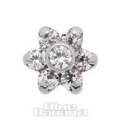Blue Banana Surgical Steel Flower Top (Crystal)