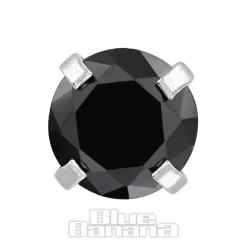 Blue Banana Surgical Steel Gem Jewel 1.2 x 6mm Tragus Bar (Black)