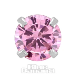 Blue Banana Surgical Steel Gem Jewel 1.2 x 6mm Tragus Bar (Rose)
