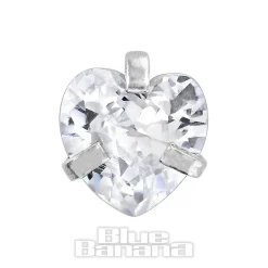 Blue Banana Surgical Steel Heart Jewel 1.2 x 6mm Tragus Bar (Crystal)