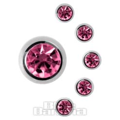 Blue Banana Surgical Steel Jewelled Ball (Rose)