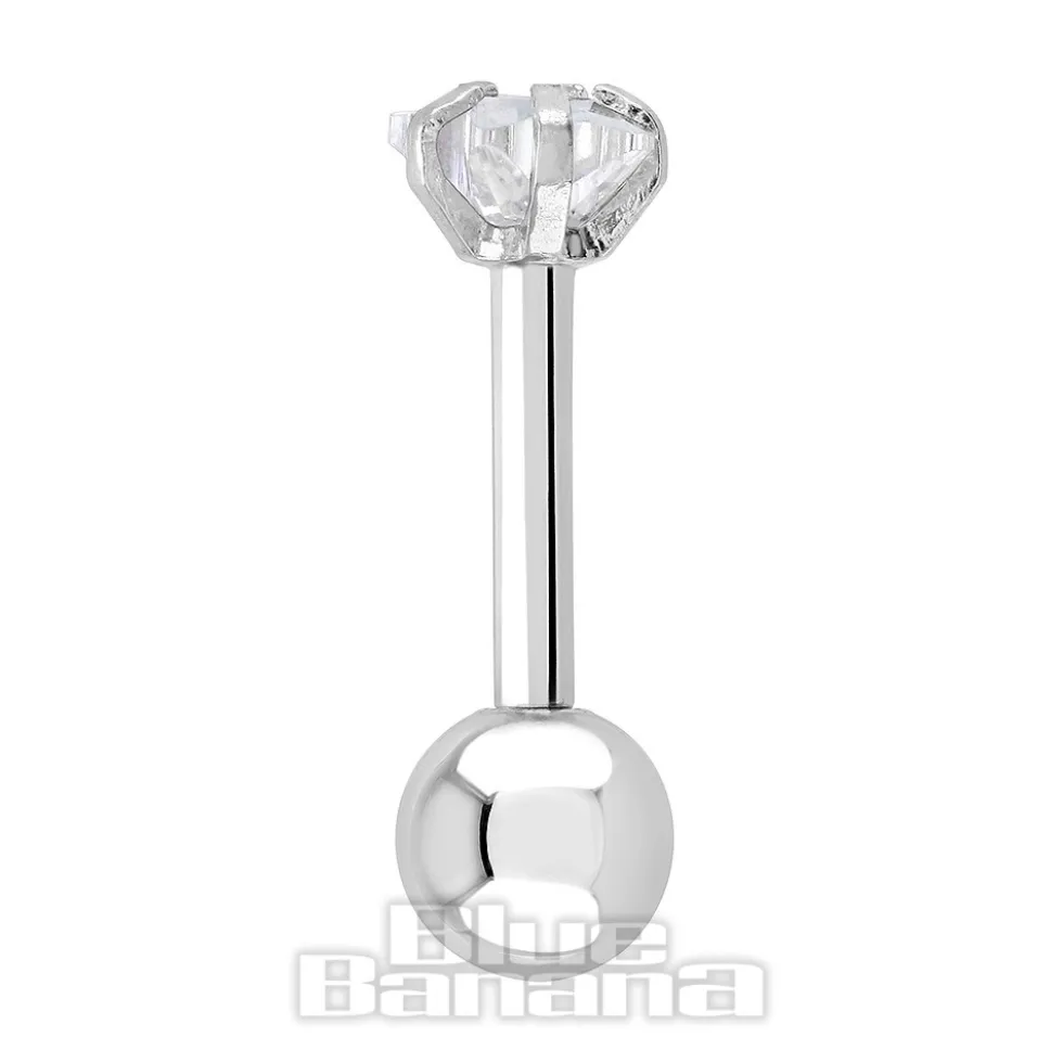Blue Banana Surgical Steel Jewel Star 1.2 x 6mm Tragus Bar (Aurora Borealis)