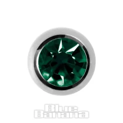 Blue Banana Surgical Steel 6mm Jewelled Ball (Emerald Green)