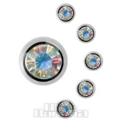 Blue Banana Surgical Steel 3mm Jewelled Ball (Aurora Borealis)