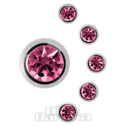 Blue Banana Surgical Steel 6mm Jewelled Ball (Rose Pink)