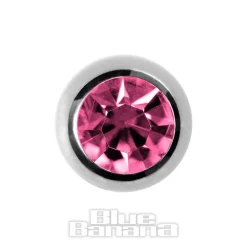 Blue Banana Surgical Steel 6mm Jewelled Ball (Rose Pink)