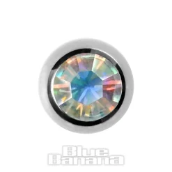 Blue Banana Surgical Steel 6mm Jewelled Ball (Aurora Borealis)