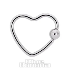 Blue Banana Surgical Steel 1.2mm BCR Daith Heart (Silver)