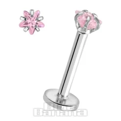 Blue Banana Surgical Steel 3mm Star 1.2mm Labret (Rose)