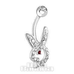 Blue Banana Surgical Steel 1.6mm Rabbit Navel Bar (Crystal)