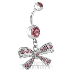 Blue Banana Surgical Steel 1.6mm Bow Navel Bar (Light Rose)