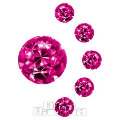 Blue Banana Surgical Steel 3mm Glitter Ball (Fuchsia)