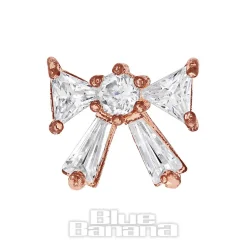 Blue Banana Surgical Steel 1.0mm Bow Tragus Stud (Gold)
