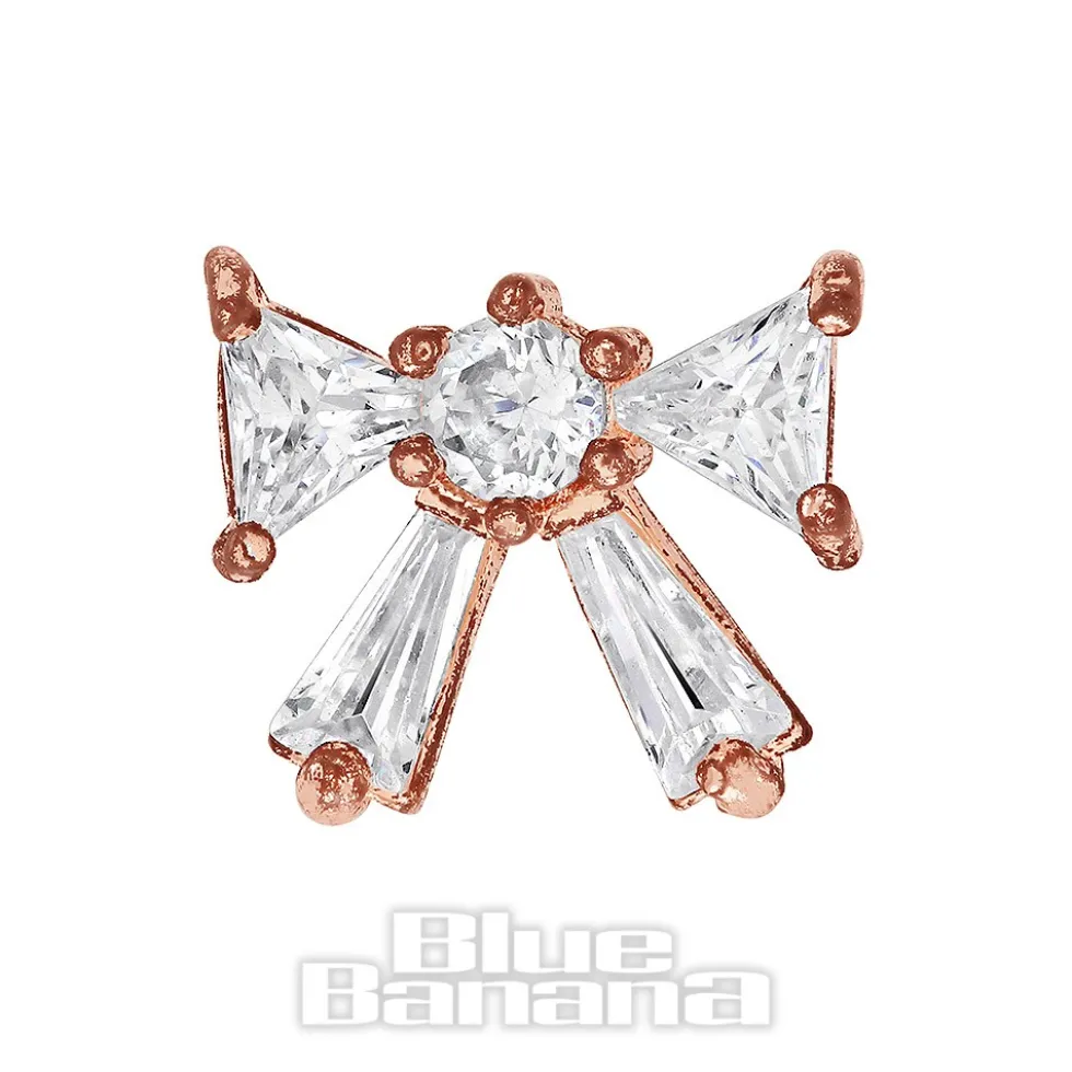 Blue Banana Surgical Steel 1.0mm Bow Tragus Stud (Gold)
