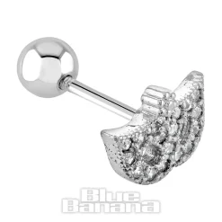 Blue Banana Surgical Steel 1.0mm Mask Tragus Stud (Silver)
