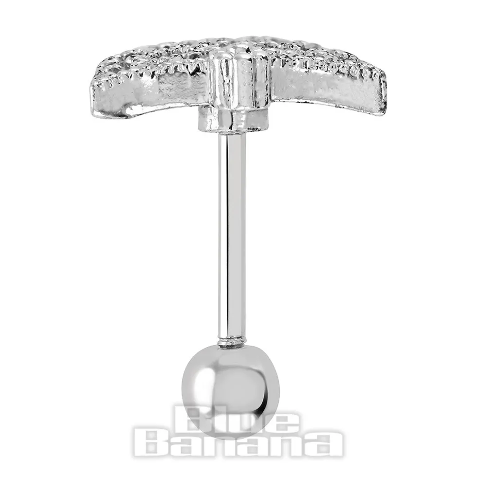 Blue Banana Surgical Steel 1.0mm Mask Tragus Stud (Silver)