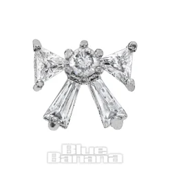 Blue Banana Surgical Steel 1.0mm Bow Tragus Stud (Silver)