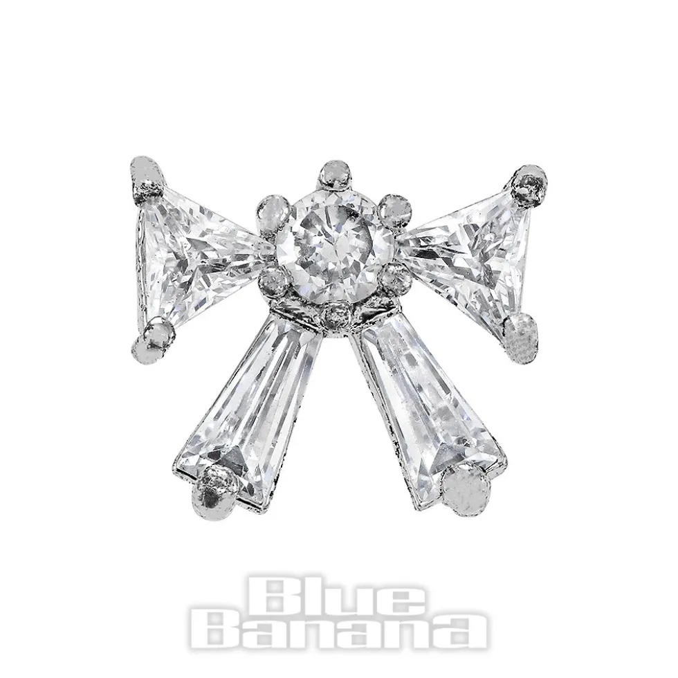 Blue Banana Surgical Steel 1.0mm Bow Tragus Stud (Silver)
