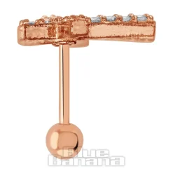 Blue Banana Surgical Steel 1.0mm Crystal Cross Tragus Stud (Gold)