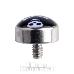 Blue Banana Surgical Steel 5mm Skull Dermal Top (Black)