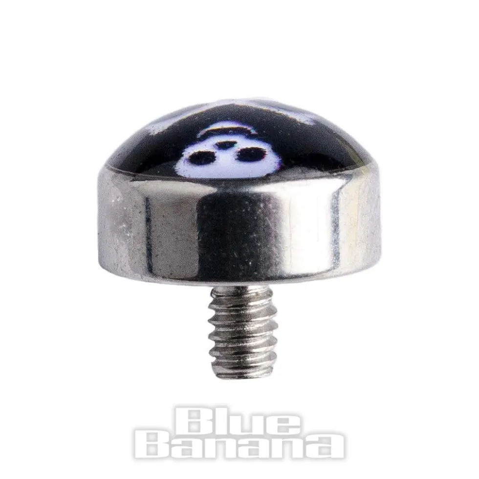 Blue Banana Surgical Steel 5mm Skull Dermal Top (Black)