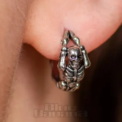 Blue Banana Surgical Steel Skeleton Ear Clicker (Silver)