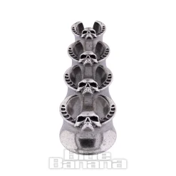 Blue Banana Surgical Steel Skull Saddle Hanger (Silver)