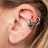 Blue Banana Surgical Steel Snake On Horseshoe Ear Clicker (Silver)