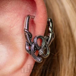 Blue Banana Surgical Steel Snake On Horseshoe Ear Clicker (Silver)