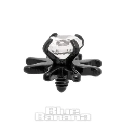 Blue Banana Surgical Steel Sun Dermal Top (Crystal/Black)