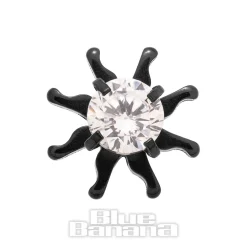 Blue Banana Surgical Steel Sun Dermal Top (Crystal/Black)