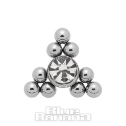 Blue Banana Surgical Steel Triangle Dermal Top (Silver)