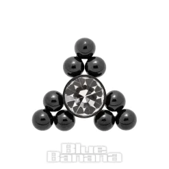 Blue Banana Surgical Steel Triangle Dermal Top (Black)