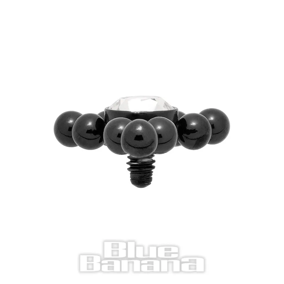 Blue Banana Surgical Steel Triangle Dermal Top (Black)