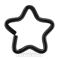Blue Banana Surgical Steel 1.2 x 10mm Daith Star Ring (Black)