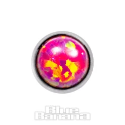 Blue Banana Synthetic Opal 1.2 x 6mm Tragus Bar (4mm Pink/Purple)