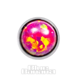 Blue Banana Synthetic Opal 1.2 x 6mm Tragus Bar (5mm Pink/Purple)