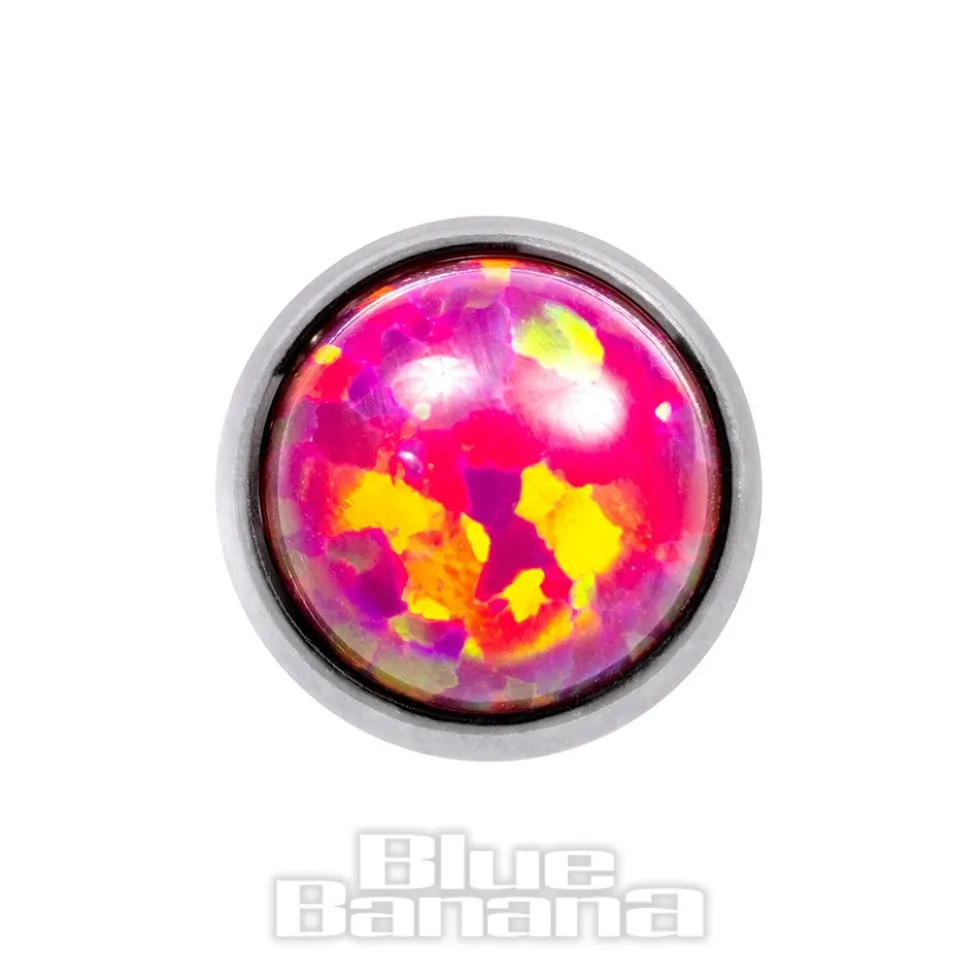 Blue Banana Synthetic Opal 1.2 x 6mm Tragus Bar (5mm Pink/Purple)