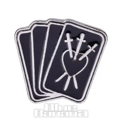 Blue Banana Tarot Cards Pin Badge (Black)