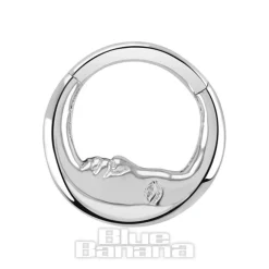 Blue Banana Titanium 1.2 X 8mm Hinged Segment Ring Moon (Silver)