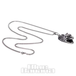 Blue Banana Wolf Necklace (Silver)