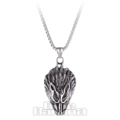 Blue Banana Wolf Necklace (Silver)